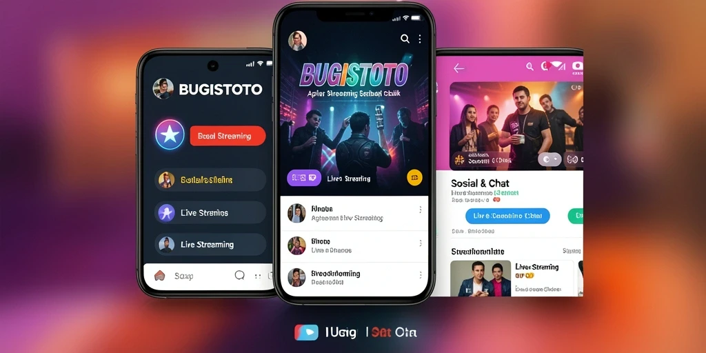 Tampilan antarmuka aplikasi BUGISTOTO dalam fitur Live Streaming yang menarik.