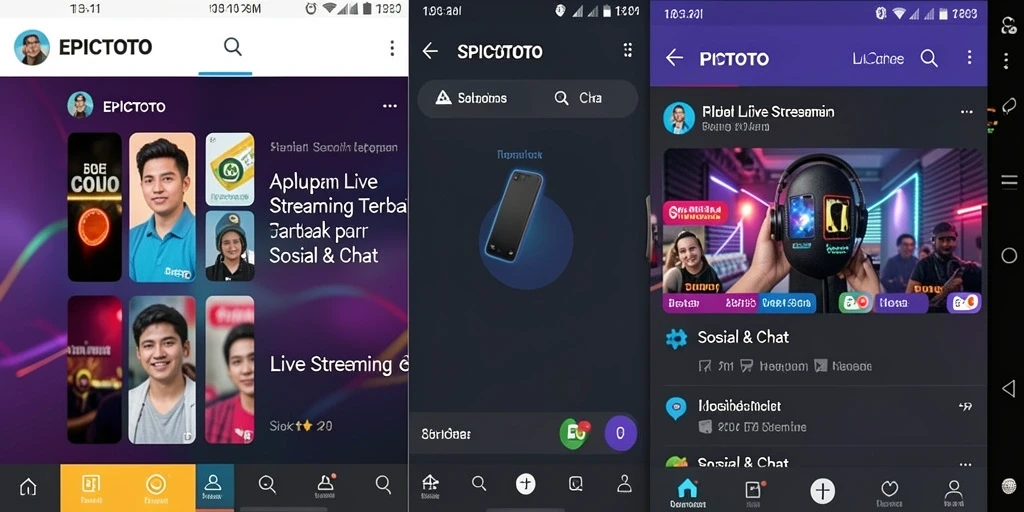 Antarmuka EPICTOTO menampilkan berbagai fungsi Live Streaming yang mudah diakses.