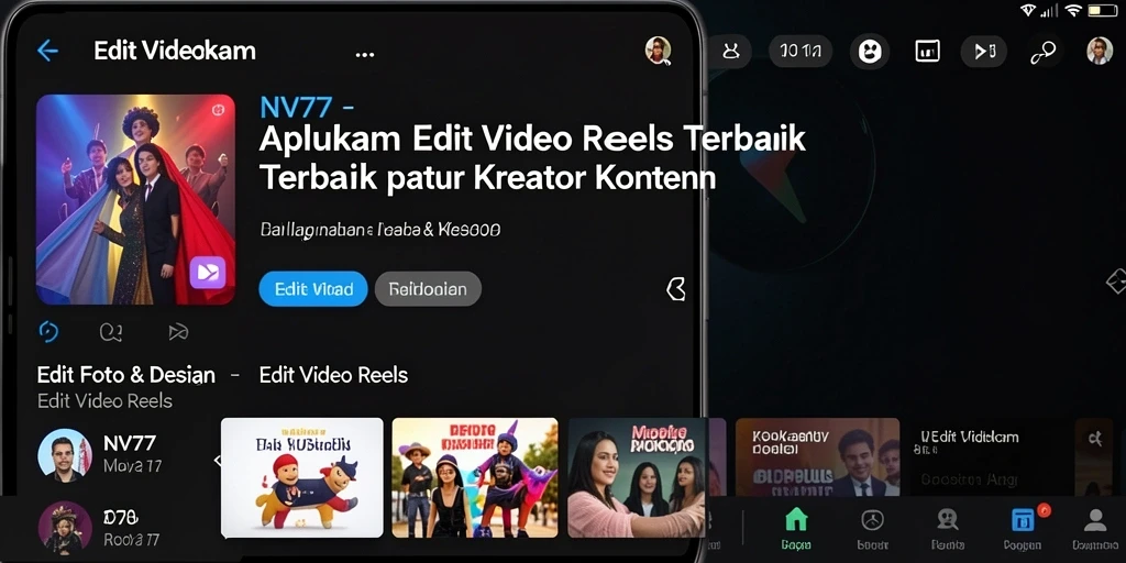 Antarmuka NV77 menampilkan alat pengeditan video yang canggih dan mudah digunakan.