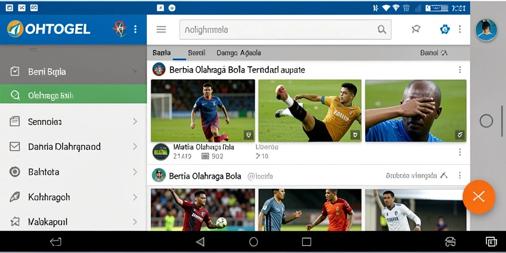 Antarmuka OHTOGEL menampilkan berita olahraga bola terkini.