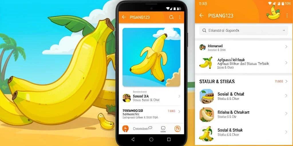 Tampilan stiker PISANG123 yang menarik dan beragam.