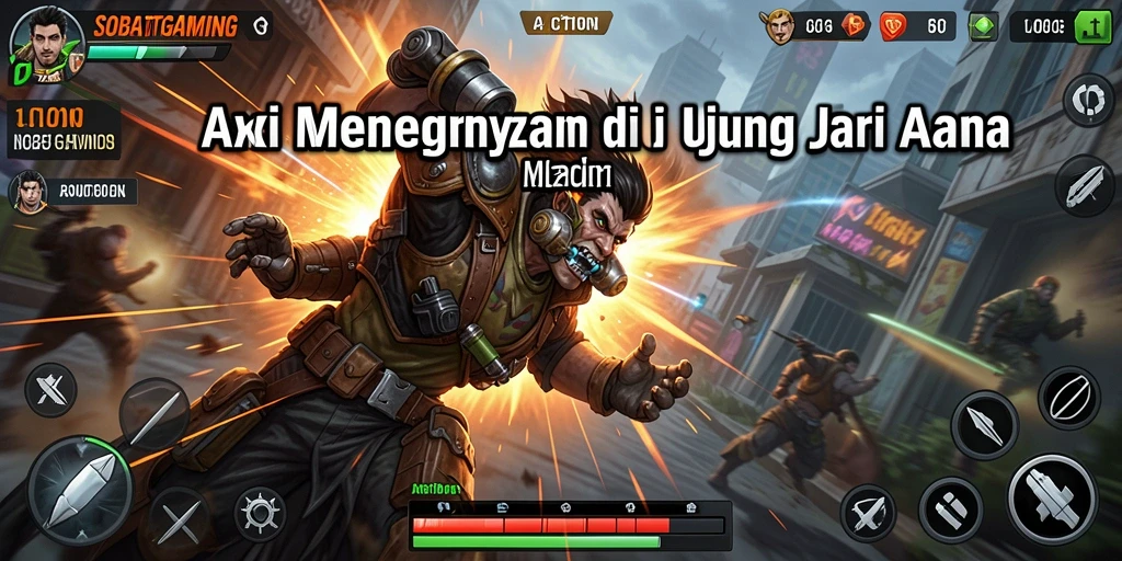 Tampilan antarmuka menarik dengan aksi intens di layar.