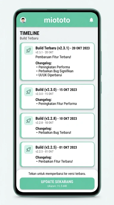 Riwayat Versi Miototo untuk Pengguna Android
